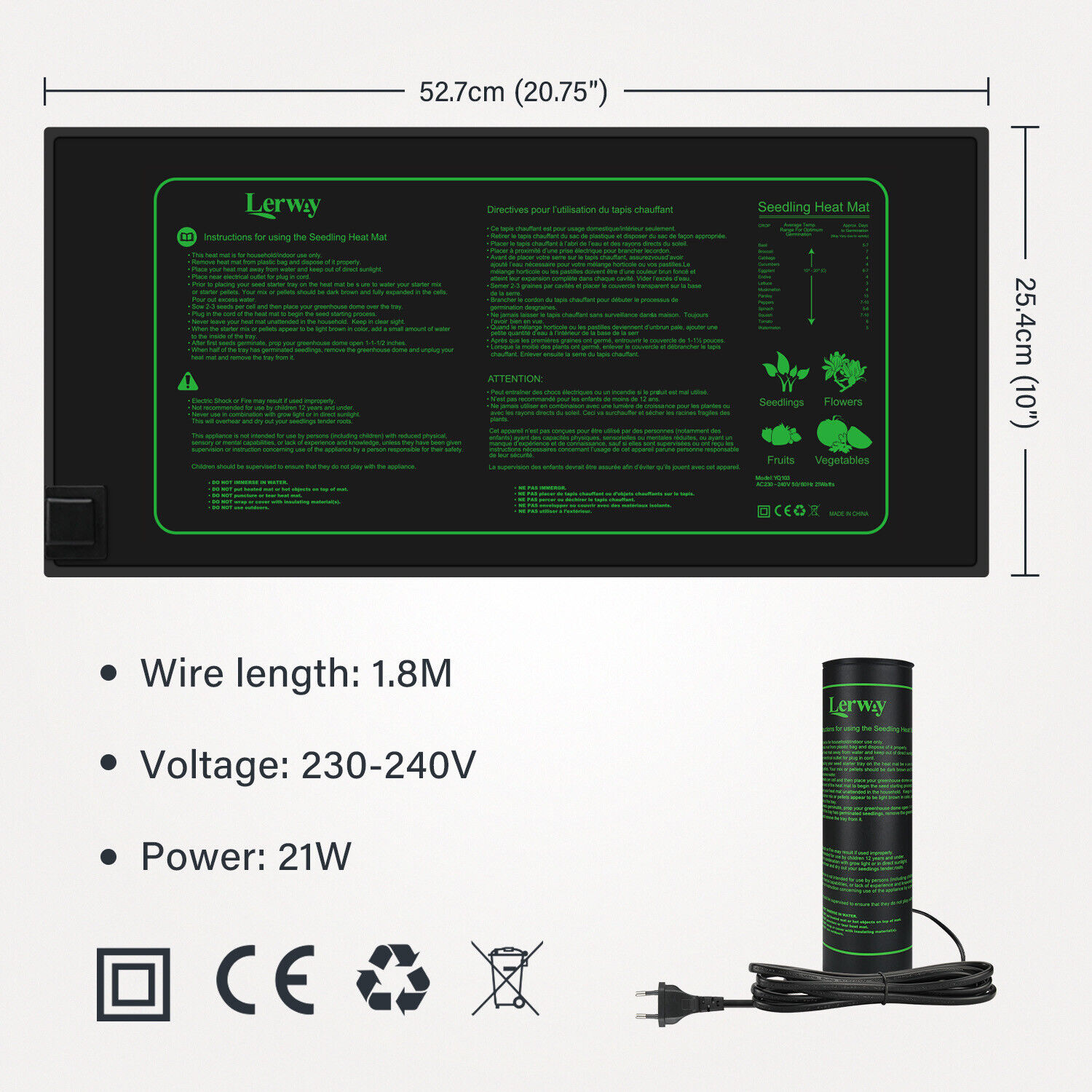 LERWAY 21W Seedling Heating Ma - огляд і ціна Seedling Heat Pad